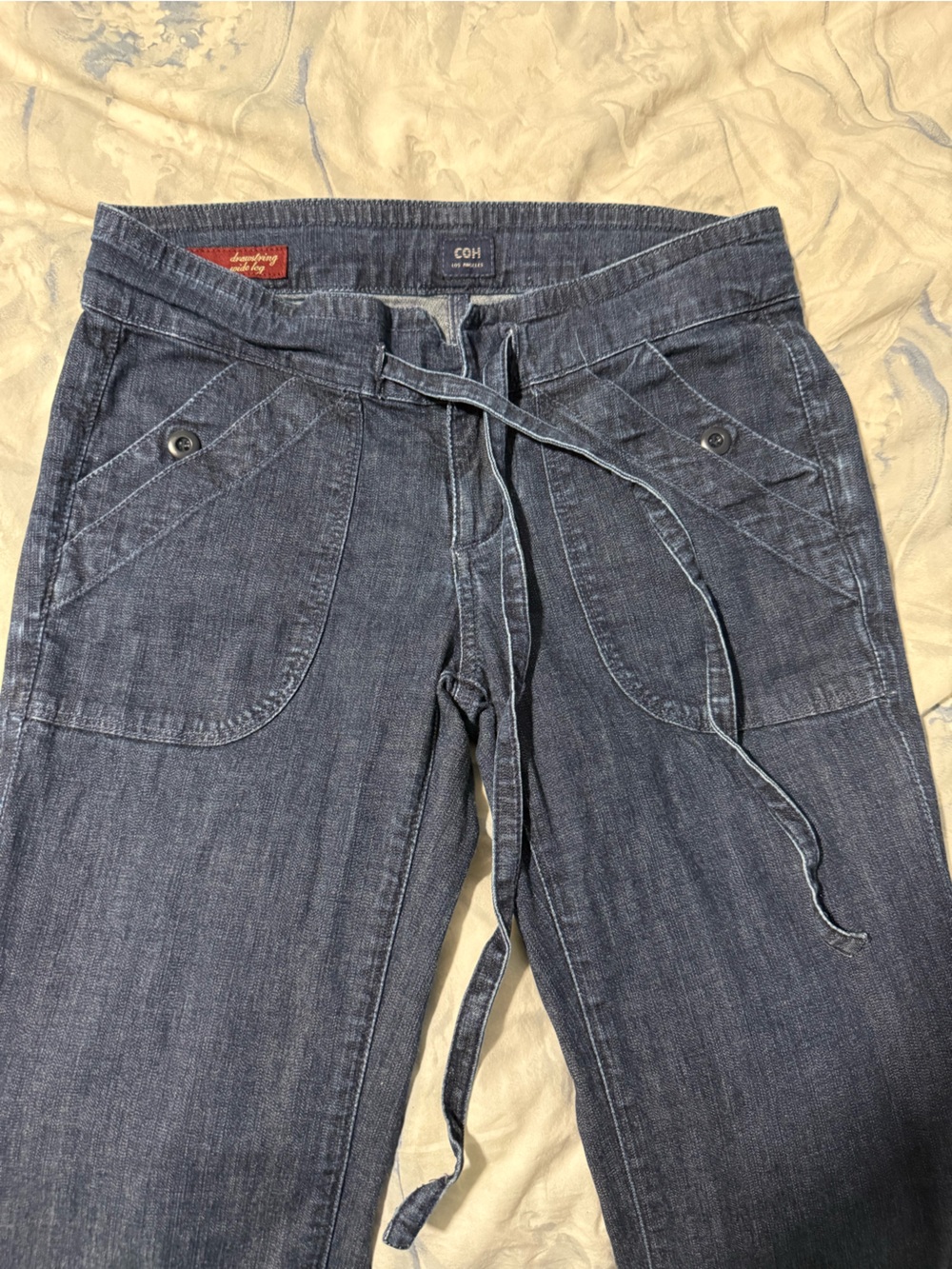 Vintage Citizens Of Humanity Dark Indigo Sunset Wide-Leg Jeans